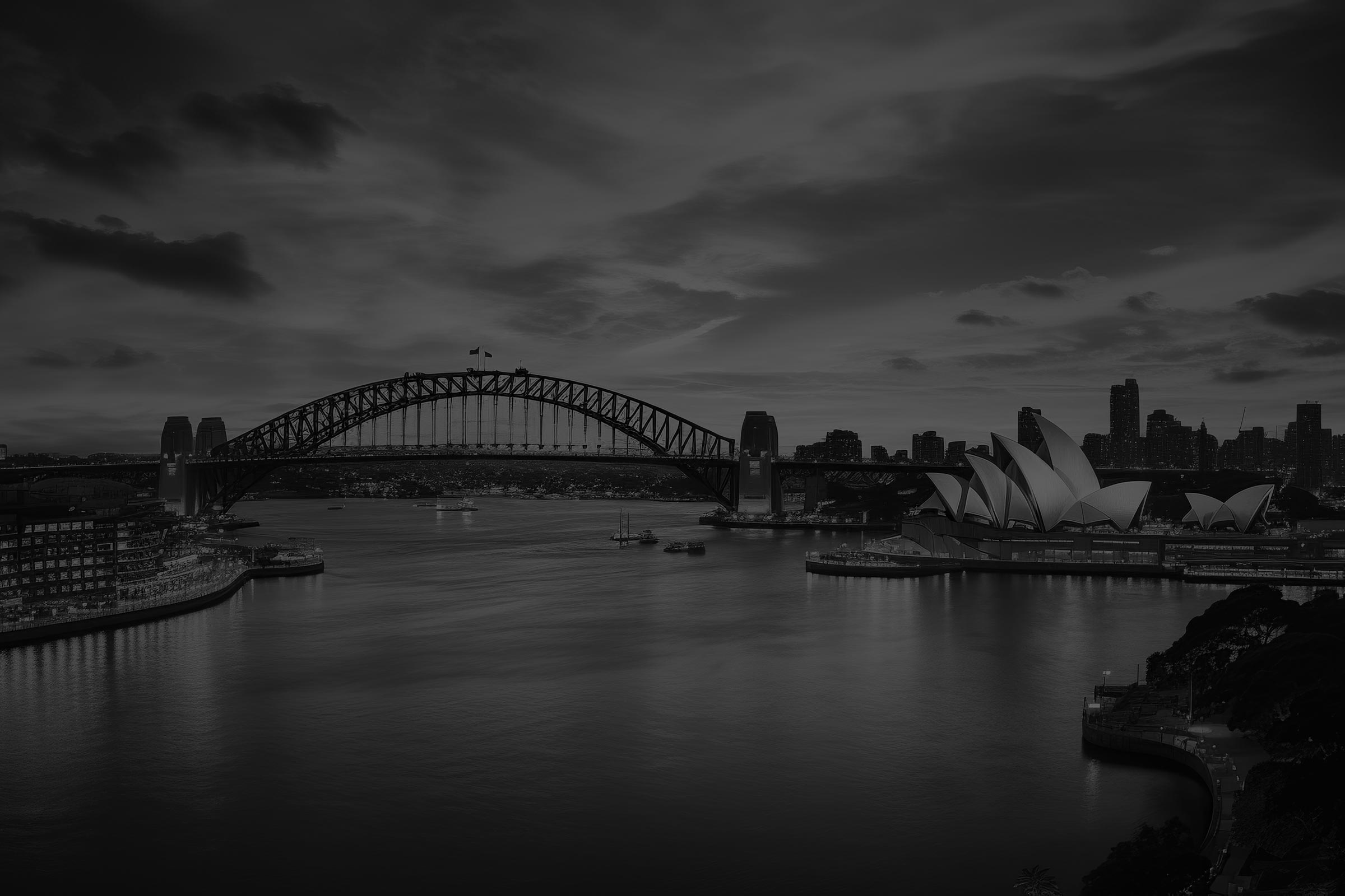 Sydney Harbour - black and white photo